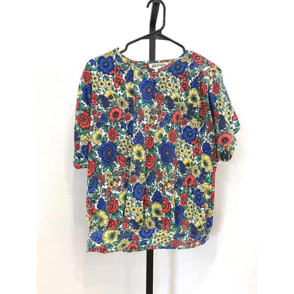 Yves St. Clair Tops - Yves St. Clair Vintage Floral Short Sleeve Blouse 12